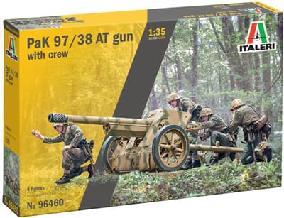 Italeri Modelbouwpakket Militaire voertuigen - 96460 Pak 97/38 Antitankkanon met Bemanning - WWII Duits Militair Antitankartillerie Plastic - 1:35 - Modelbouw