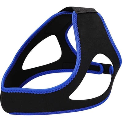1 Pièce Sangle Menton Anti Ronflement Ceinture Réglable pour Mâchoire Unisexe Arrêter de Ronfler Bien Dormir Se Réveiller Énergique bleu