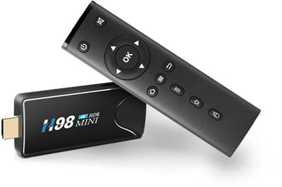 DrPhone GPU18 – Mini Android TV Stick - HDMI Streamen – Met Afstandsbediening - DLNA / Miracast / Airscreen / Airplay - Dual WiFi - Plug & Play installatie – Zwart