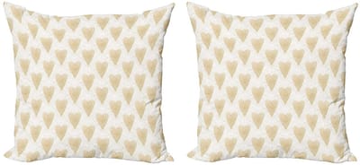 ABAKUHAUS Romantische Kussenhoes – 2x50 cm – Microvezel – Licht koffiekleur