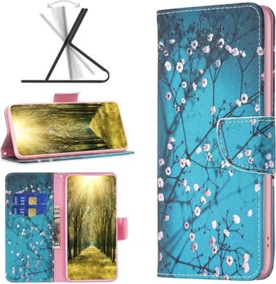 CHPN - Telefoonhoesje geschikt voor Samsung Galaxy S10 - Bookcase voor Samsung S10 -Met Pasjeshouder - Bloemmotief - Boekmodel - Meerkleurig Blossom