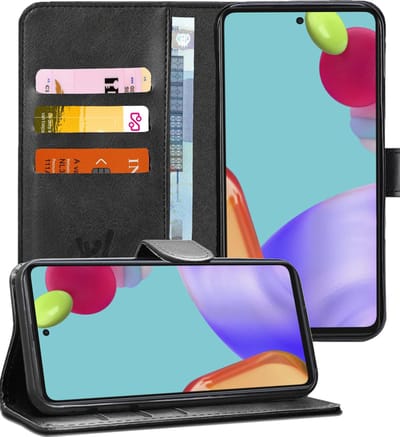 Hoesje geschikt voor Samsung Galaxy A52 - Book Case Kunstleer Wallet Zwart