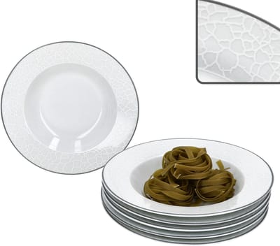 Set van 6 VENEDIG soepborden van porselein voor 6 personen