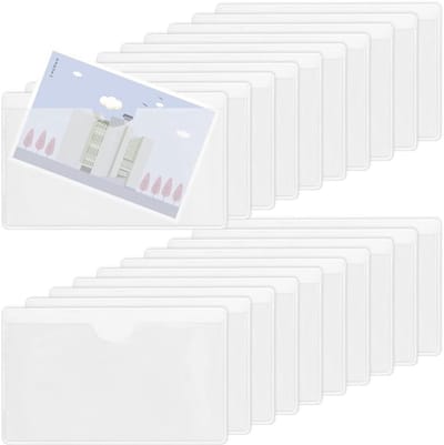 Set van 40 Zelfklevende Kaartslots, Transparante Zak voor Kaarten, Houder voor Auto-Tickets, Ideaal voor Planners en Organizers