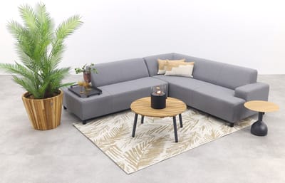 Malaga/Mindo - hoekbank loungeset chaise longue - lichtgrijs