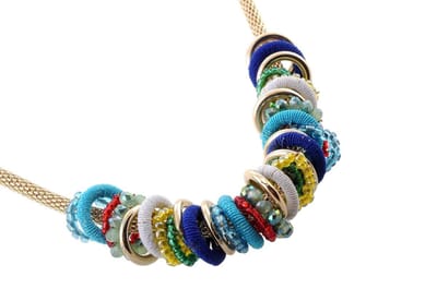Behave - Vossenstaart ketting met kleurrijke ringetjes - Boho stijl