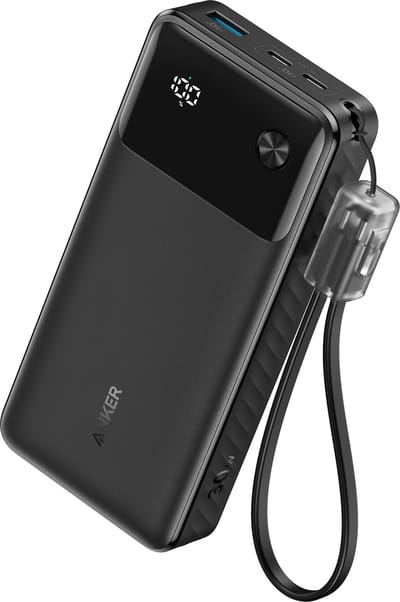 Anker Externe Batterij, 20000mAh, 30W, QC + PD, 1 x USB-A - 2 x USB-C, Zwart A1384G11