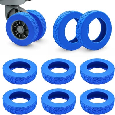 Praktische blauwe siliconen wielcover voor unisex gebruik, duurzaam en weerbestendig, 16.6 x 14.3 cm