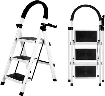 Opvouwbare Trapladder met Werkplatform en Antislip Treden - Sterk en Veilig