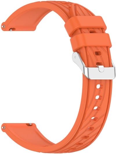 Siliconen bandje - geschikt voor Garmin Venu 2s / 3s / 4 (41mm) / Vivoactive 4s / Forerunner 255s / 265s - Huawei Watch GT 5 Pro - 42mm / GT 6 / GT 5 / GT 4 - 41mm - gestreept - oranje