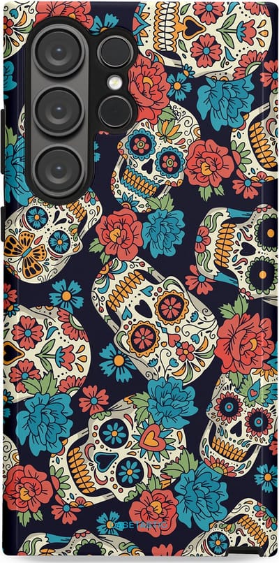 Casetastic Hoesje Geschikt voor Samsung S23 Ultra - Stijlvolle Beschermende Duo-layer Case - Catacombe carnaval