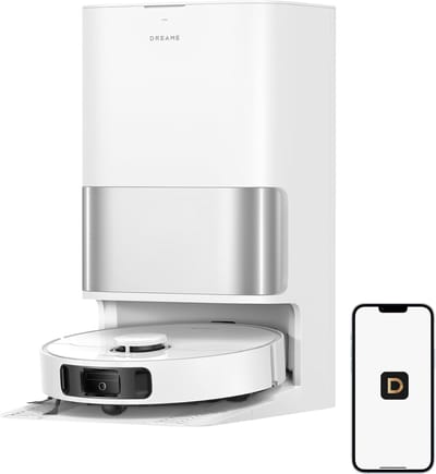 DREAME L40 Ultra A Robot- en vloerwisser met automatische stofafvoer en dubbel anti-knoopsysteem, zuigvermogen van 24.000 Pa, 10,5 mm dweildoekverhoging Wit