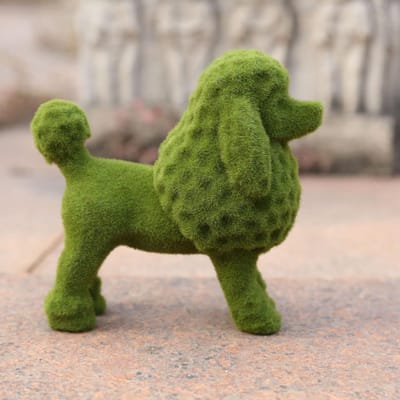 Statue d'Animal Floquée Style Européen Résine Artisanale Simulation Mousse Floquée Figurine pour Jardin Type C gray