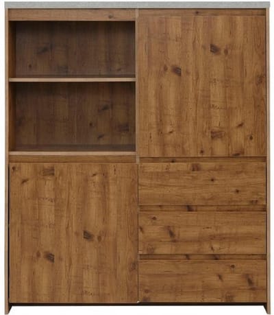 Maribo-Kast - 2-deurs 3-laden - Bruin Houtlook