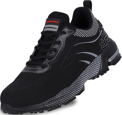 ELIWORX S1PL Veiligheidsschoenen Heren Staalneus – Onyx Pro Mesh Werkschoenen Antislip – Zwart – 47