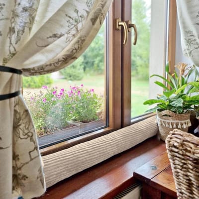 Tochtstop koord - Tochtstopper windstopper - Tocht buiten houden - Anti-allergische vulling - 80 cm - beige