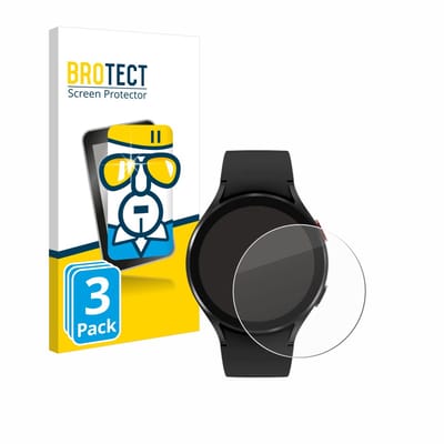 BROTECT - Glas Screenprotector voor Samsung Galaxy Watch 4 (44mm) - Gehard Beschermglas 9H 3 Stuks