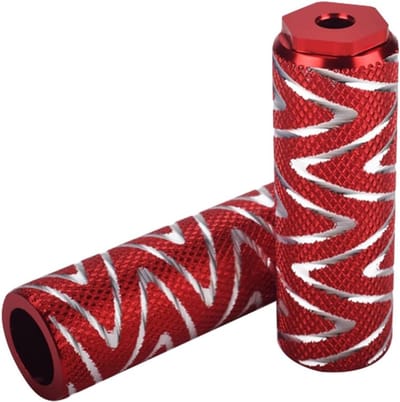 Set van 2 Fietspennen en Voetsteunen voor Mountainbikes - Rood, Ideaal voor Fietsaccessoires en Verbeterde Grip