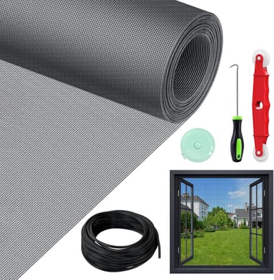 Thijox - Vliegengaas voor Ramen 150 x 500 cm - Insectenbescherming zonder Boren - Makkelijk te Installeren - Ideaal voor Thuis, Tuin en Keuken