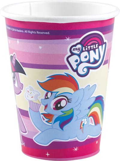 My Little Pony drinkbekers - 8x stuks - 250 ml - unicorn - wegwerp bekertjes - kinderfeestje