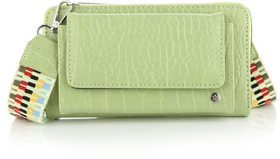 Michelle Bags & Accessoires - Schoudertasje - Telefoontasje - Portemonnee - Croco - Groen Lime