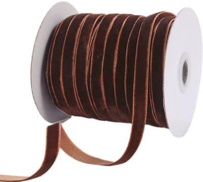 Dailygoods- Velvet Ribbon - Vintage Zacht - Cadeau Versiering - Ambacht - Bruiloft Decoratie - Donkerbruin - 1 cm Breed - Decoratierol