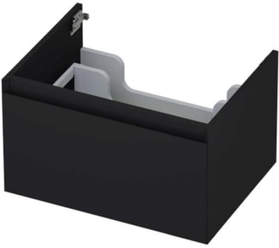 INK - Onderkast 1 Lade Greeploos Gelakt 45gr - 600x450x350 Mm - Mat Zwart