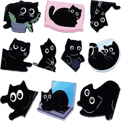 Dierenboekmerken set van 10, magnetische boekenleggers voor kattenliefhebbers, perfect cadeau voor boekenliefhebbers en kattenfans