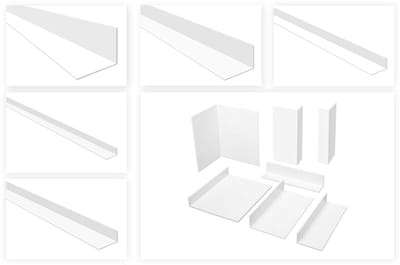 Ongelijke PVC Hoekprofielen voor Raamafdeklijsten - Diverse Afmetingen en Dikte