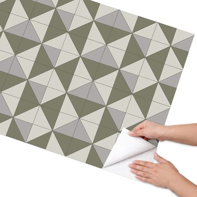 Coloray Meubel Wrap Folie - Groente Meubelfolie - 75x150 cm - Wrapfolie Keuken Driehoekig mozaïek - Decoratiefolie - Geometrische Meubelfolie - Meubel Wrap Folie - Woonkamer decoratie - Geometrie