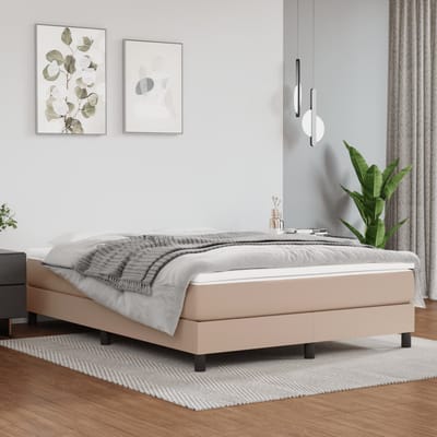 vidaXL - Boxspring - bed - kunstleer - cappuccinokleurig - 140x200 - cm
