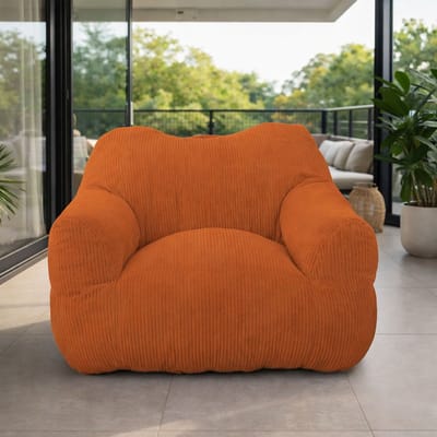HomeMiYN Square Bean Bag Sofa – Oranje – Zachte Techstof – 180 kg Capaciteit – Gezellig & Modern – Perfect voor Woonkamer, Slaapkamer & Thuiswerkplek