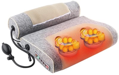 Linkforu - Elektrisch Massagekussen - Nek Hoofdontspanning - WarmteFunctie Kneden - Infraroodtherapie - Shiatsu– 3 Snelheden