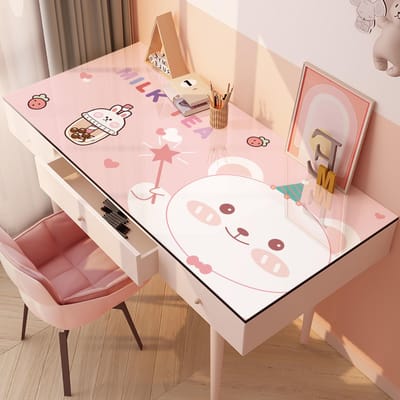 Tafelkleed Antislip Hoge Waarde Een Vleugje Schoon Cartoonstijl Schattig Meisjeshart Kinderen Bureaukleed Duurzaam Duurzaam 40 * 60CM