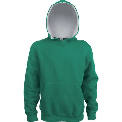 Kariban Kinder hooded sweater met gecontrasteerde capuchon K453 - Light Kelly Green / White - 6/8 Y (6/8 ans)