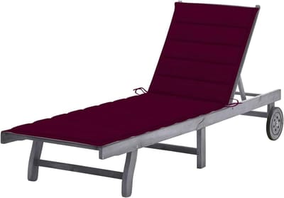 Lounger met Kussen - Tuinstoel Ligstoel - Ontspannen in de tuin - Verstelbare rugleuning en voetsteun - Acaciahout - Grijs