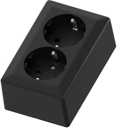 Solidchoice - Schuko Wandcontactdoos met 2 Ingangen en Veiligheid