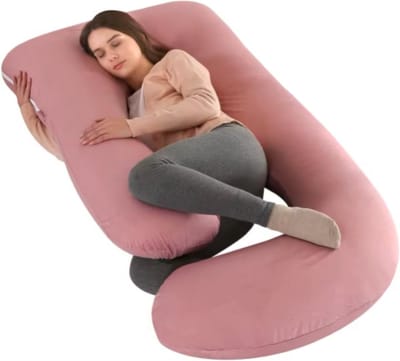 Zwangerschapskussen Lavish - Verkoelend - Ergonomisch - Lichaamskussen - Body pillow - Zijslaapkussen - Voedingskussen - Voor zijslapen - Roze