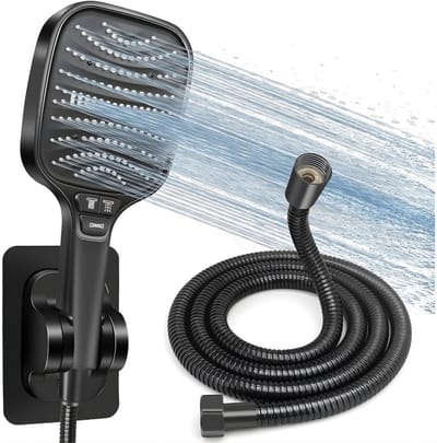 DnA® Douche - Douchekop - Douchekop Met Slang - Douchekop Met Filter - Douchekop Met Slang en Wandhouder - Zwart - 8cm x 12cm x 30cm