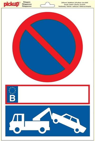 Pickup STICKER Pictogram 23x33 cm - Parkeerverbod met wegsleepregeling BE