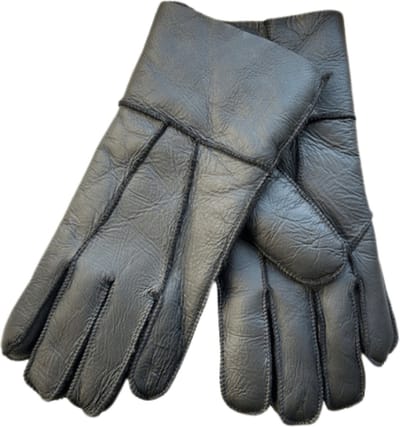 Leren handschoenen heren - Handschoenen heren winter - Lammy - Wol - Winddicht en waterafstotend - Zwart - Maat L