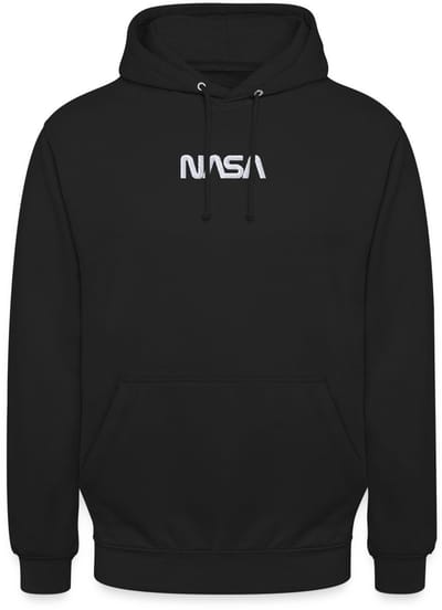 NASA Logo Wit Borduurwerk Hoodie Unisex