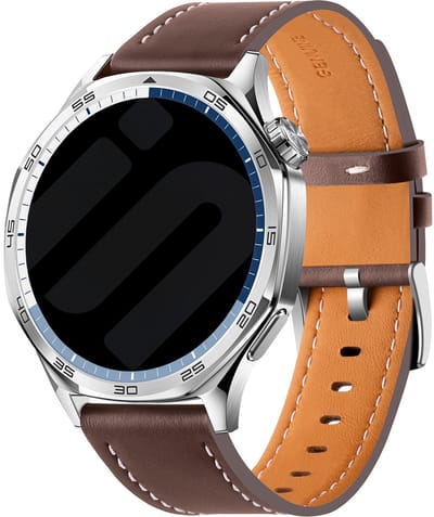 Strap-it Smartwatch bandje 22mm - leren 'one push' band geschikt voor Samsung Galaxy Watch 3 45mm - Polar Vantage M / Grit X - Huawei Watch GT 2/3/4/5 (Pro) - 46mm / OnePlus Watch - Xiaomi Watch S1 / S3 / S4 / Watch 2 (Pro) - donkerbruin