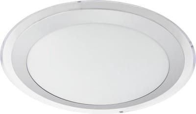 EGLO Competa 1 - Wand/Plafondlamp - 1 Lichts - Ø335mm. - Wit, Zilver, Helder