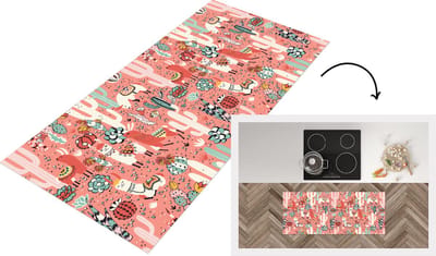 Keukenloper - Loper keuken - Patroon - Jungle - Lama - 120x50 cm - Keukenloper vinyl