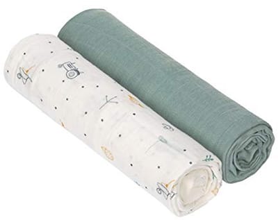 Baby Inbakerdeken en Spuugdoek Set - 2-delige Katoenen Stofdoeken in Verschillende Kleuren