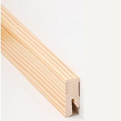 Echt Houtfineer Plint - Afwerklijst Vloer - Muur Vloer Afwerking - Echt Houtfineer - 16x40x2500mm - Grenen