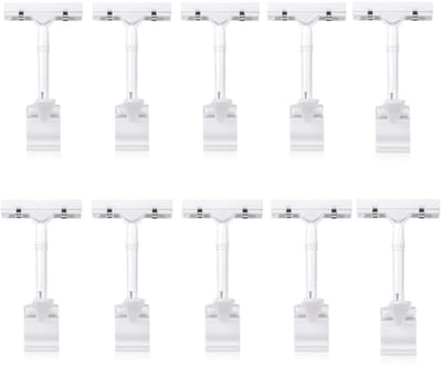 Dailygoods- Tekenclips 10 Stuks - Verstelbare Clip - Draaibare Clip - Stevig en Lichtgewicht - Prijskaarthouder - Geschikt voor Winkel Plank - Prijskaartjes