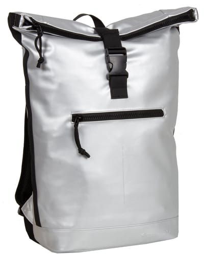 New Rebels Mart New York Metallic Zilver 21L Rugtas Rolltop Waterafstotend Laptop 15.6