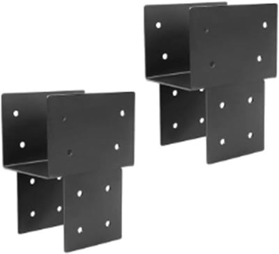 Paalkap Beugel - Gazebo Connector - Buitenconstructies Versterken - Weerbestendig Metaal - Past 10x10cm Paal - Zwart